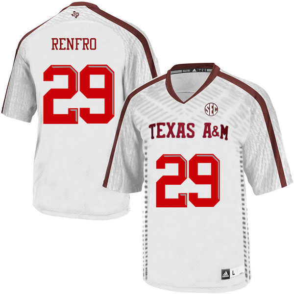Men #29 Debione Renfro Texas A&M Aggies College Football Jerseys Sale-White